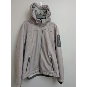 D1 Free Country Jacket Women's Size XL Gray Hooded Zip Pockets  Full Zip